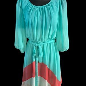 Sweet Storm Aqua and Coral Dress